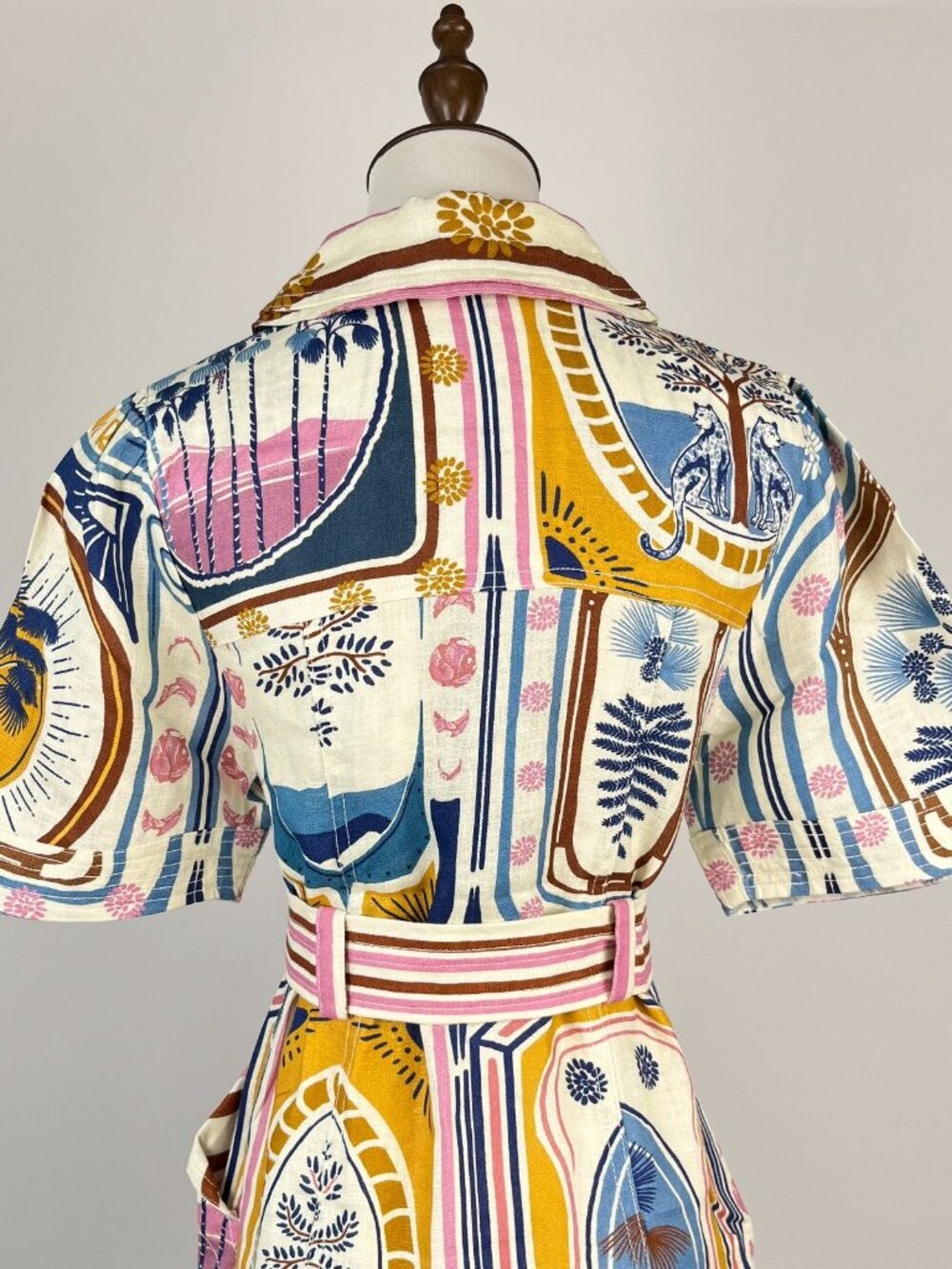 FARM Rio Multicolor Printed Mini Dress — Blue, Pink, Cream, Gold - Picture 9 of 16